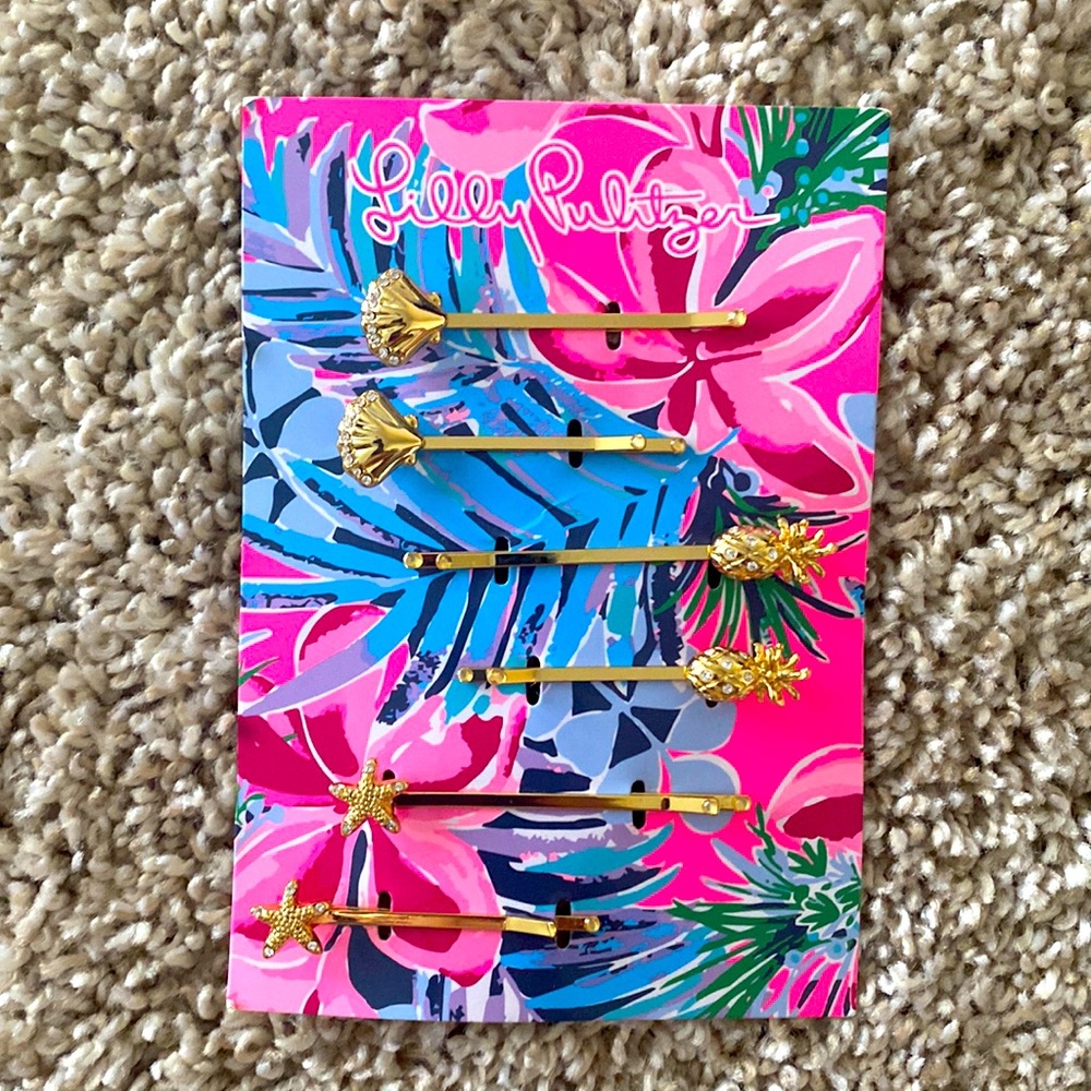 Lilly Pulitzer beach themed hair pins